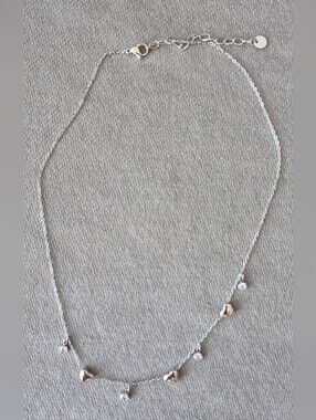 Delicate Silver Heart Charm Necklace for Women